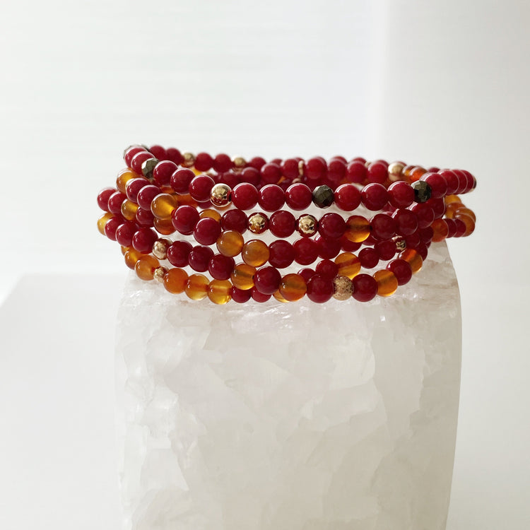 Bamboo Coral and Carnelian