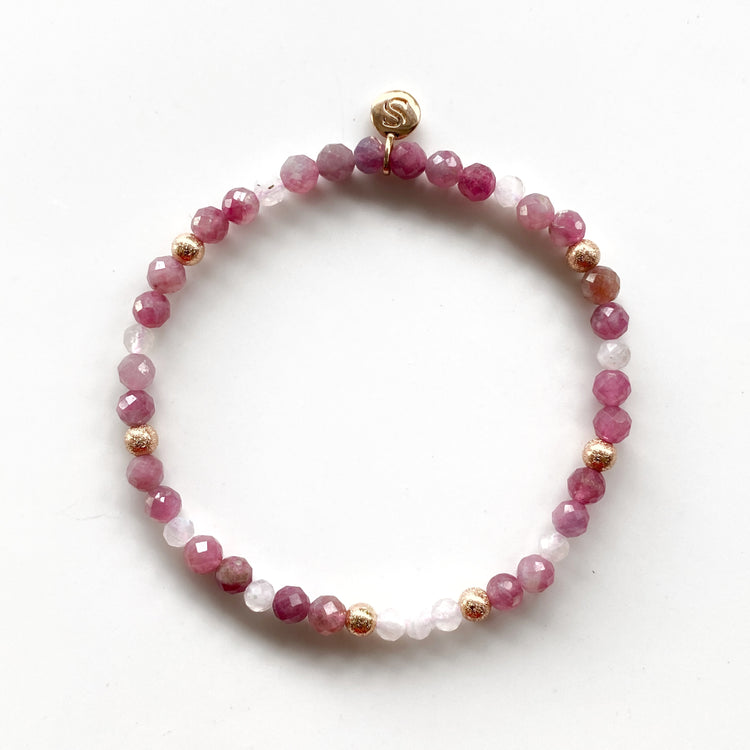Pink Tourmaline and Moonstone