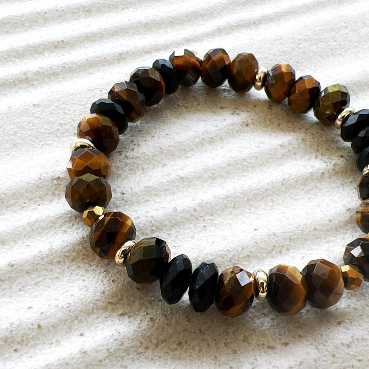 Tiger Eye, Black Agate and Hematite