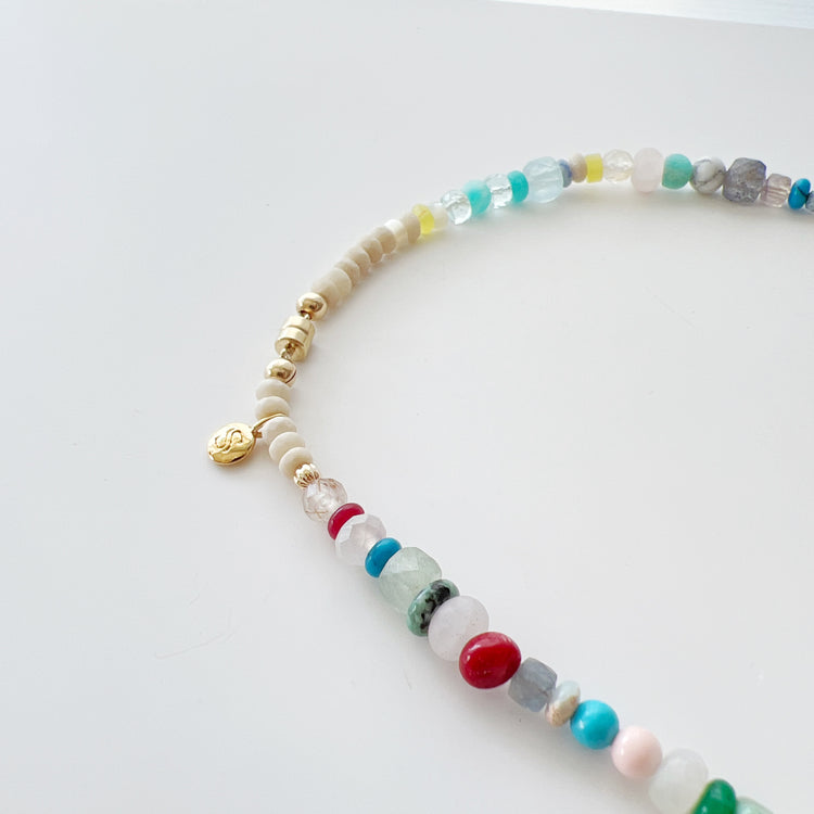 Rainbow Coloured Stone Necklace