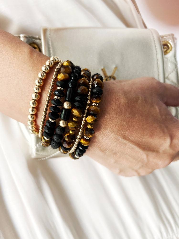 Tiger Eye, Black Agate and Hematite