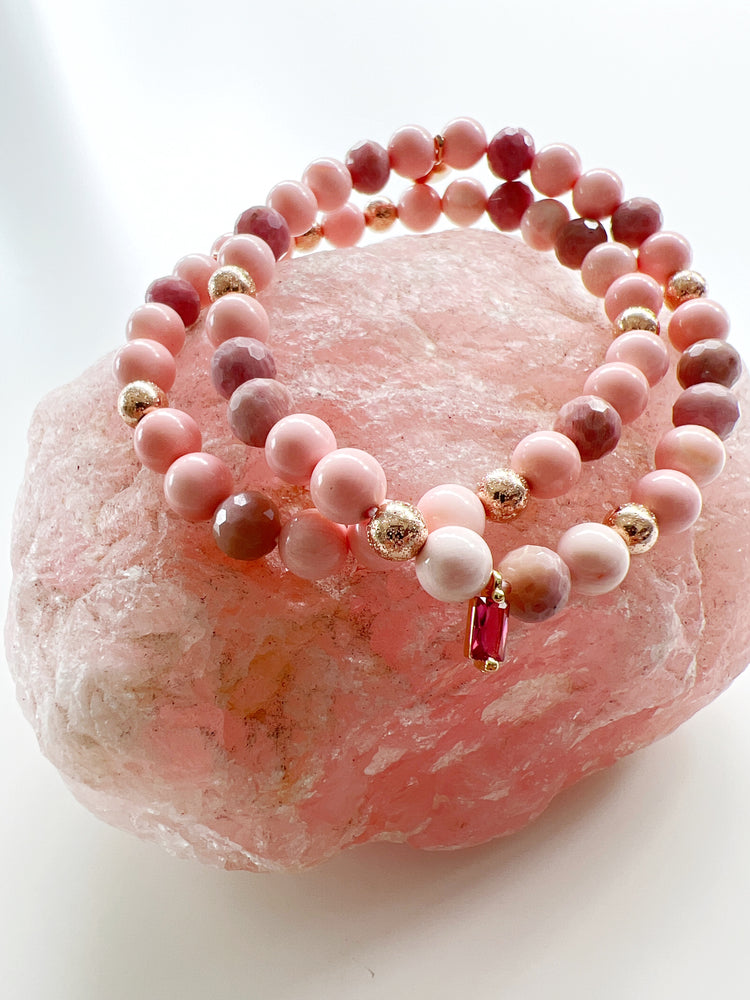Corail rose, rhodonite