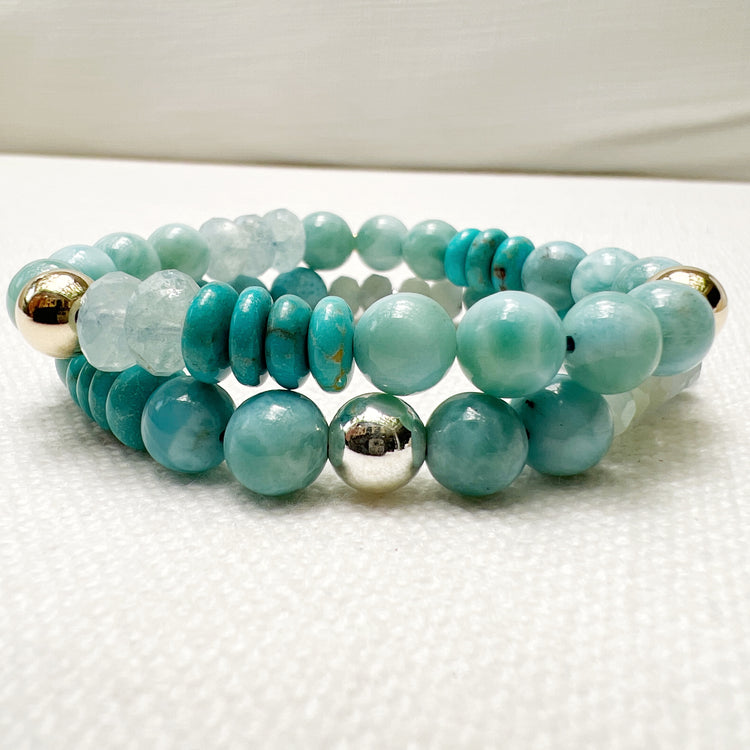 Larima, Morganite and Turquoise