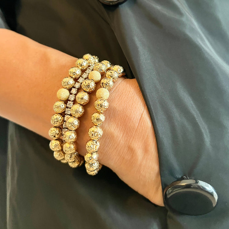 14K Gold Dipped Lava Stone