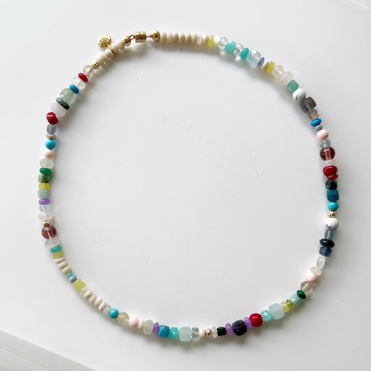 Rainbow Coloured Stone Necklace