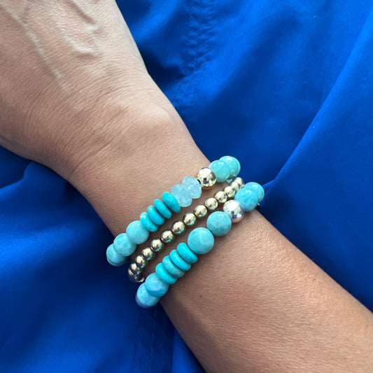 Larima, Morganite and Turquoise