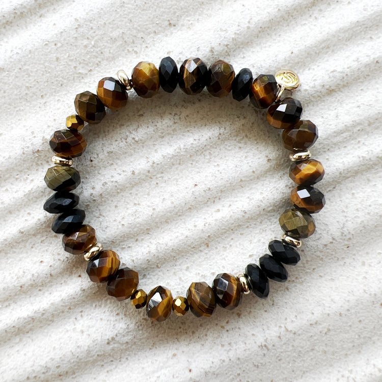Tiger Eye, Black Agate and Hematite