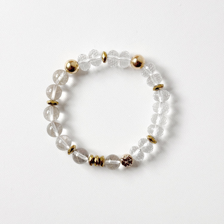 Golden Rutilated Quartz and Clear Quartz