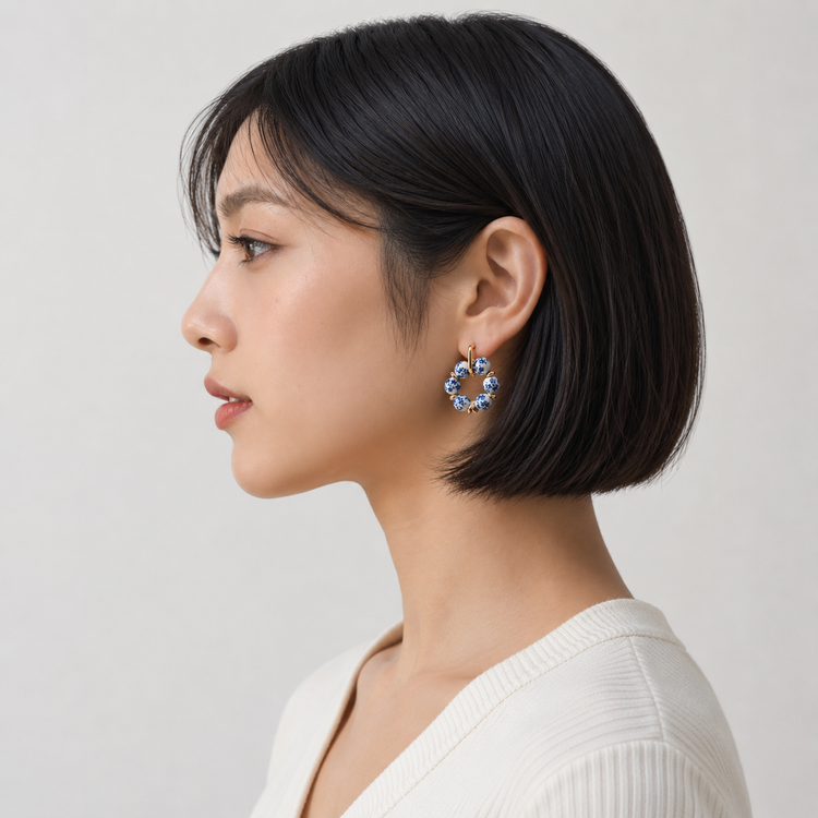 Porcelain and Gold Filled Earrings