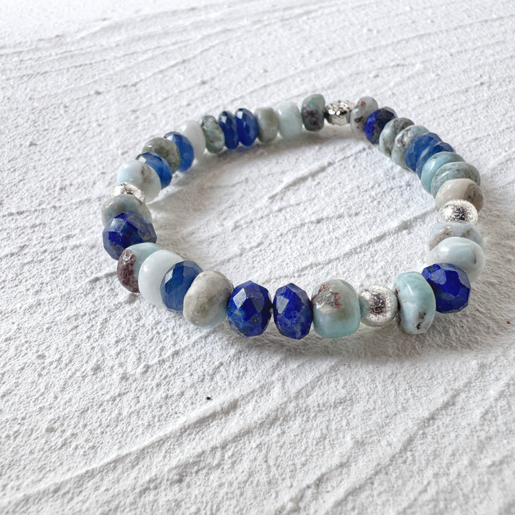 Opal, Kyanite and Sterling Silver Bravelet (Copy)