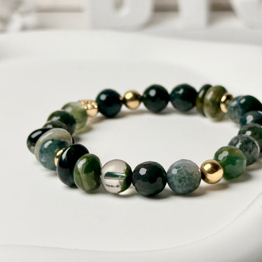 Moss Agate and Rutilated Quartz
