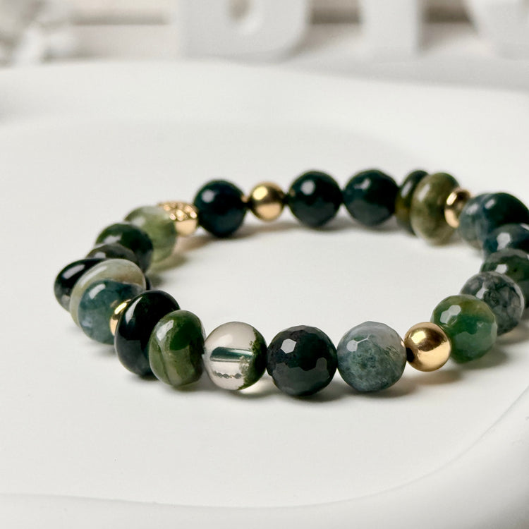 Moss Agate and Rutilated Quartz
