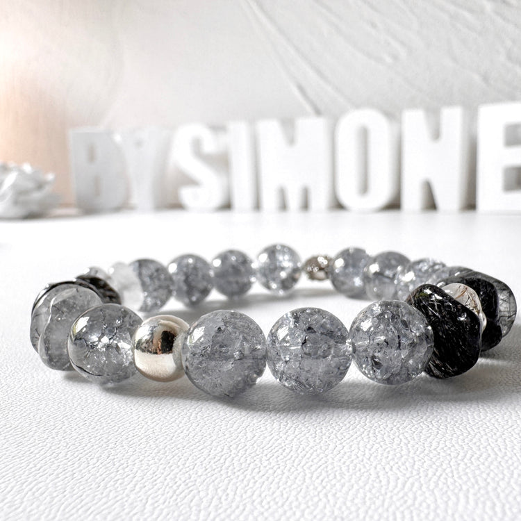 Crackle Quartz and Black Rutilated Quartz