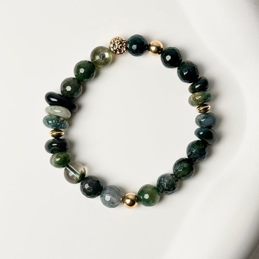 Moss Agate and Rutilated Quartz