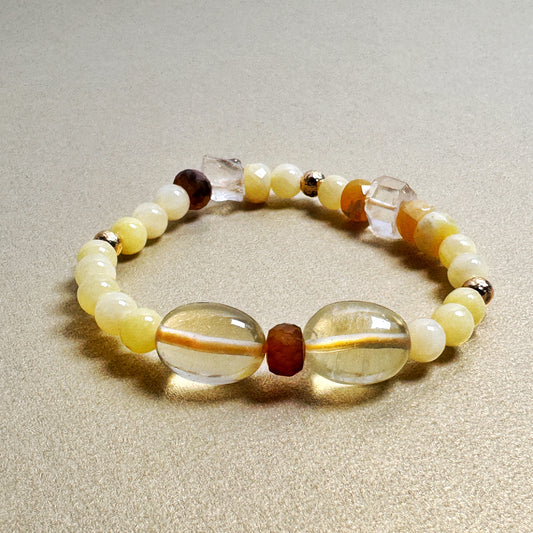 Lemon Quartz, Clear Quartz and Agate