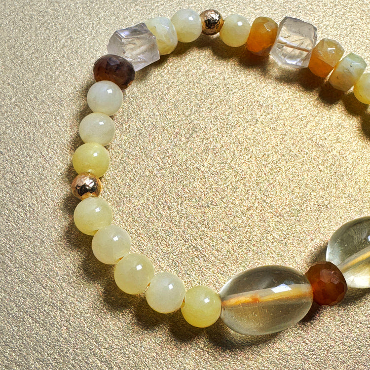 Lemon Quartz, Clear Quartz and Agate