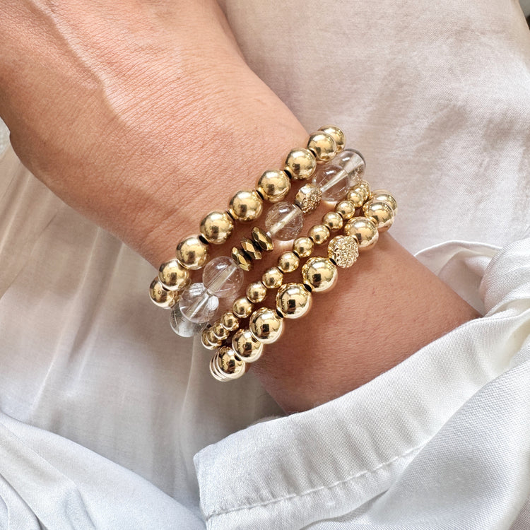 14k Gold Filled Beads Bracelet 8mm