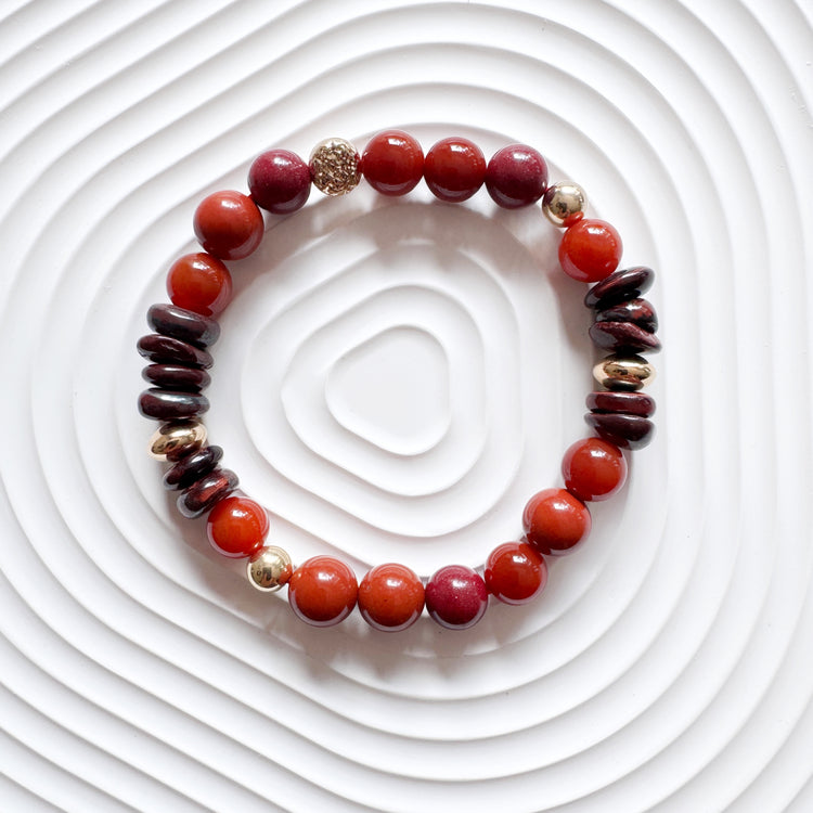 Nanhong Agate, Red Tiger Eye, Zijinsha Bracelet