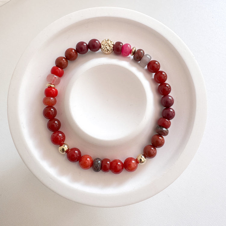 Nanhong Agate and Carnelian Bracelet