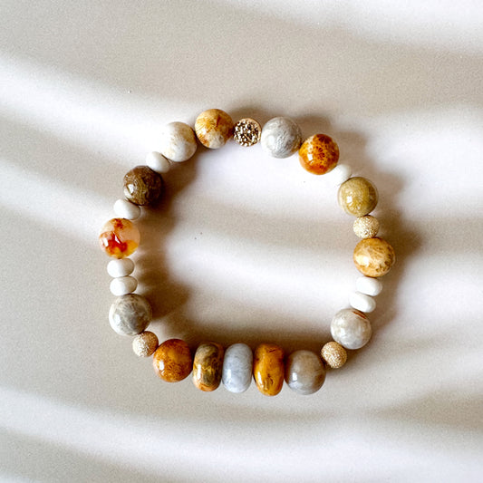 Jasper, Agate and Gold Filled Bracelet