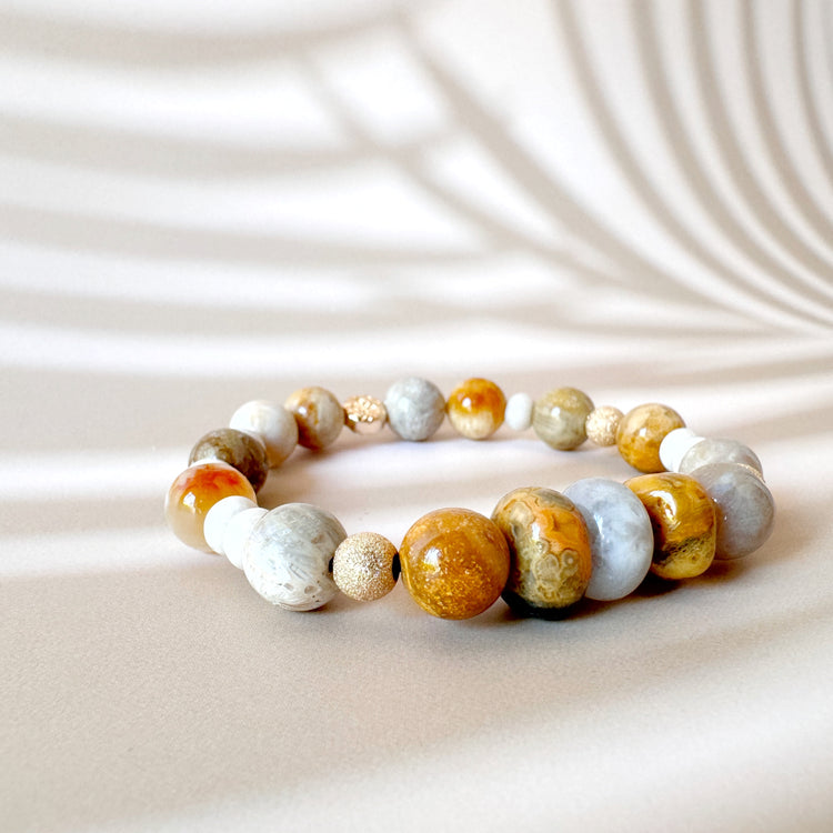 Jasper, Agate and Gold Filled Bracelet