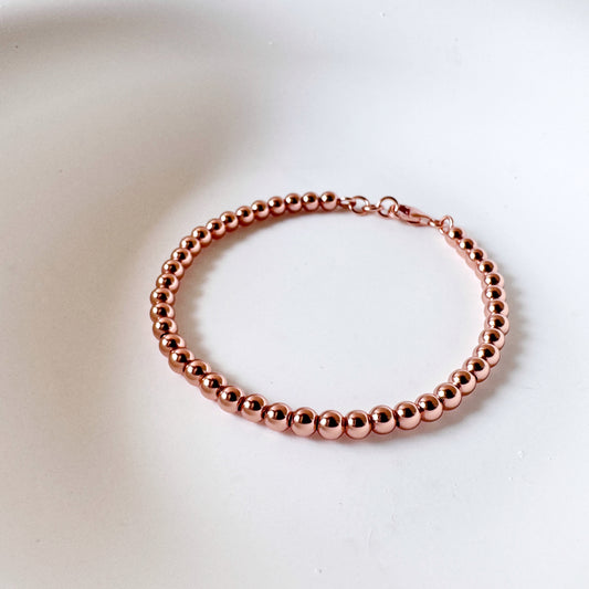 14K Rose Gold Filled Beads Bracelet