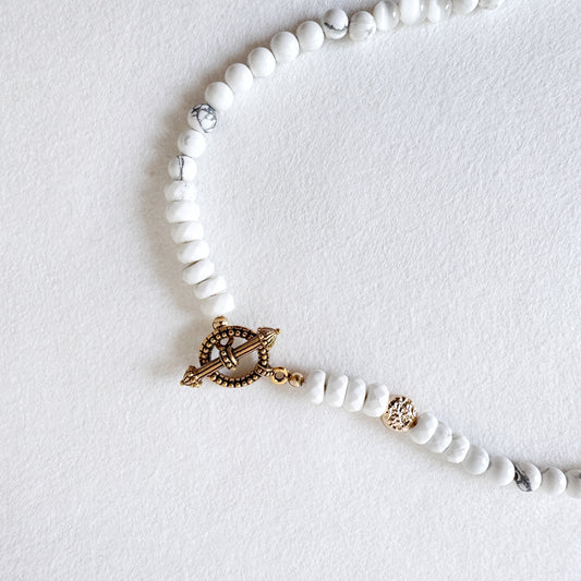 Howlite, Cat’s Eye and White Turquoise Necklace