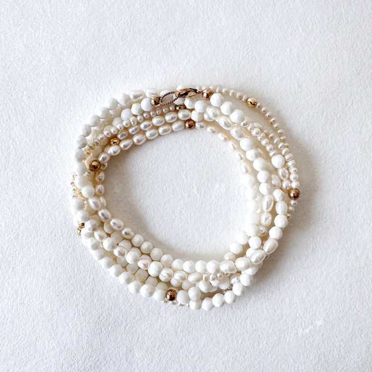 Pearl, Mother of Pearl and Gold Filled Bracelet