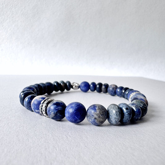 Sodalite and Sterling Silver Bracelet