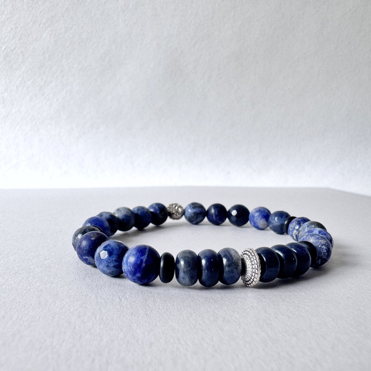 Sodalite and Sterling Silver Bracelet