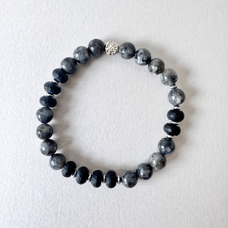 Larvikite and Onyx Bracelet