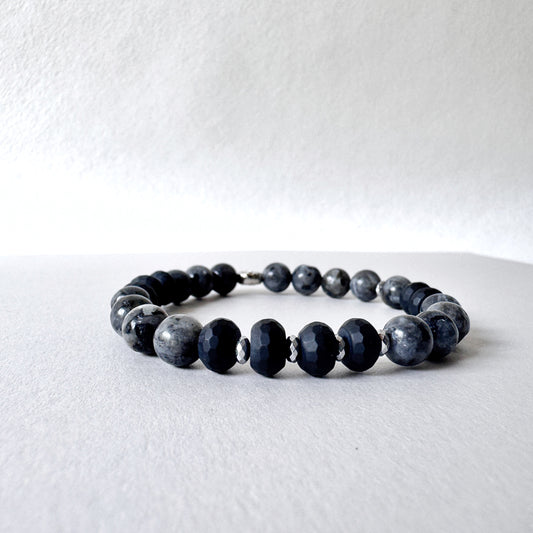 Larvikite and Onyx Bracelet