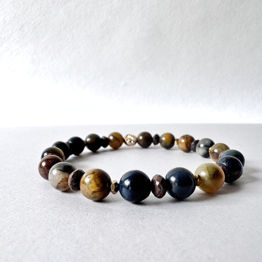 Pietersite and Bronzite Bracelet