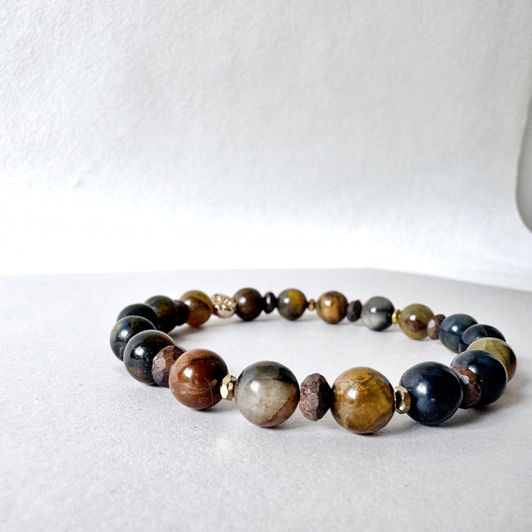 Pietersite and Bronzite Bracelet