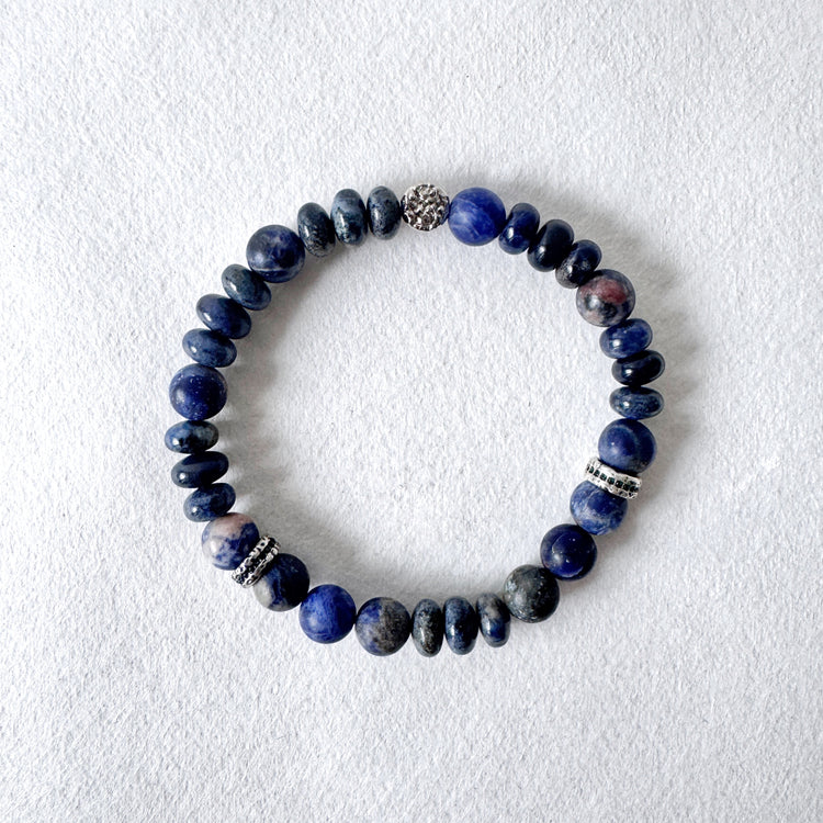 Sodalite and Sterling Silver Bracelet