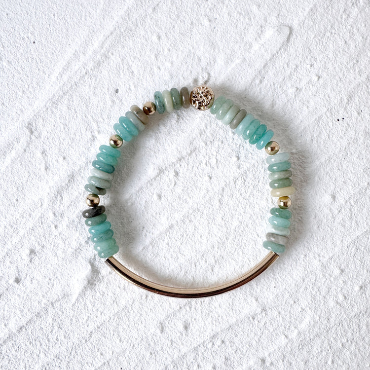Amazonite with Gold Filled Tube