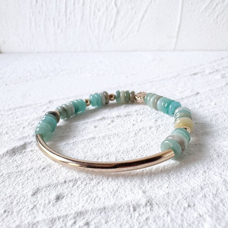 Amazonite with Gold Filled Tube
