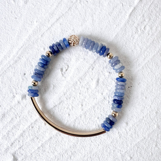 Blue Lace agate with Gold Filled Tube