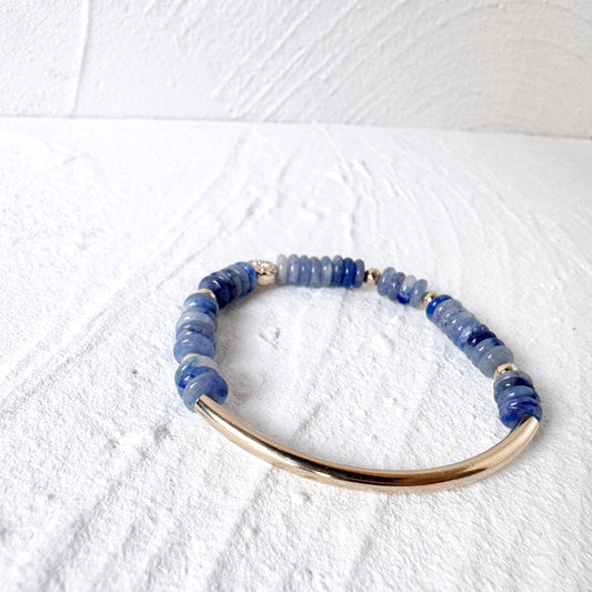 Blue Lace agate with Gold Filled Tube