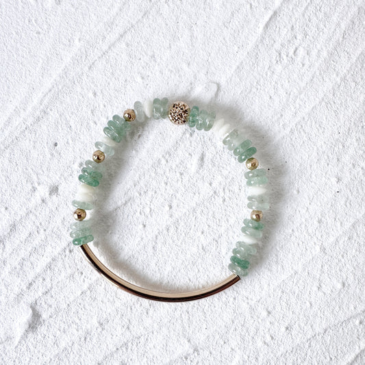 Aventurine with Gold Filled Tube