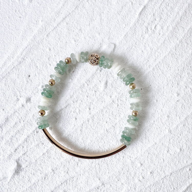 Aventurine with Gold Filled Tube