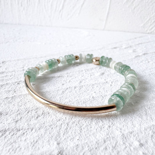 Aventurine with Gold Filled Tube