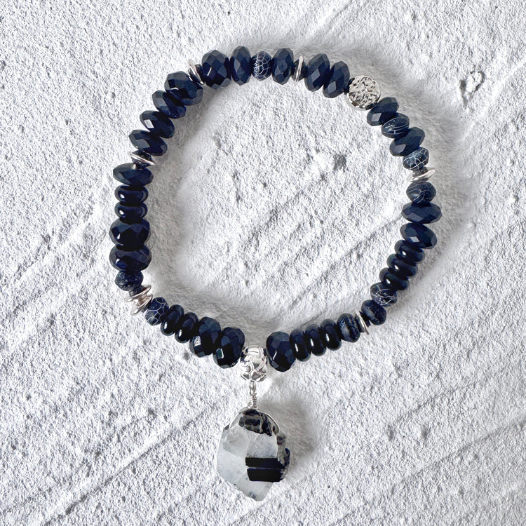 Black and Dragon Agate Bracelet