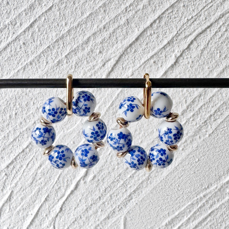 Porcelain and Gold Filled Earrings