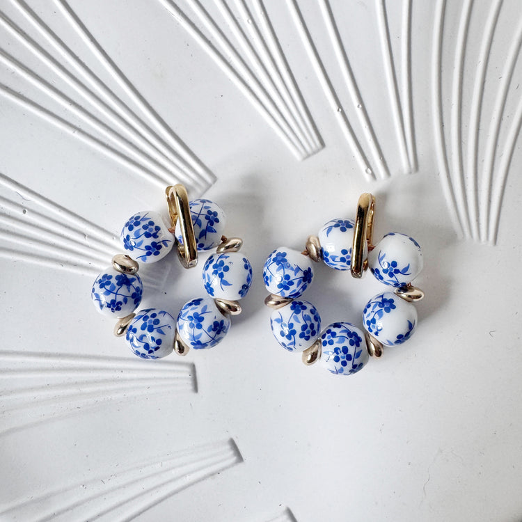Porcelain and Gold Filled Earrings