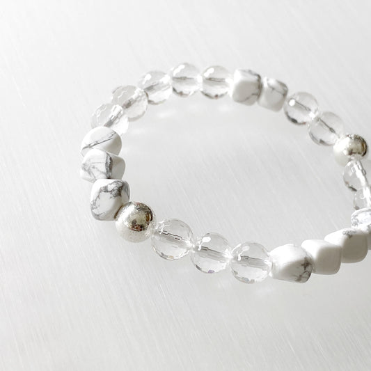 Clear Quartz and Howlite