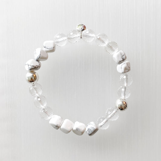 Clear Quartz and Howlite