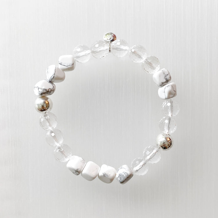 Clear Quartz and Howlite